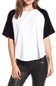 Aktuelles Elliott Damen Top Größe Large 3 weiß schwarz Velours Raglanärmel - Bild 1 von 7