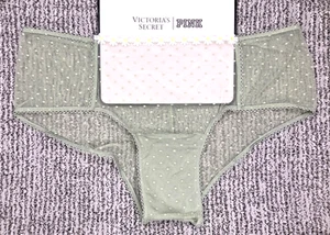 Victorias Secret PINK NWT XL Green Cheeky Panty Mesh Sheer Daisy Wink Cute - Picture 1 of 11