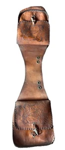 Vintage Leder Pferd Satteltaschen verziertes Muster Pferd Kaktus Fred Berge Equine - Bild 1 von 17