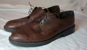 Size 10M EDDIE BAUER Brown Leather Italian Oxford Shoes Men's Made in Italy  - Picture 1 of 9