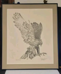 1982 Dan Brewer "Wing Of The Hawk" Signed Print - Picture 1 of 7