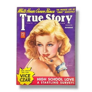 True Story Magazine August 1938 Joan Bennett Cover Vintage30s Womens Lifestyle - Picture 1 of 13