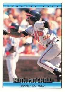 1992 Donruss Baseball Keith Mitchell Atlanta Braves #508 - Picture 1 of 2
