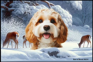 Cavapoo Winter Wonderland Floor Mat - Picture 1 of 2