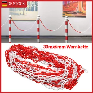 30M 6mm Absperrkette Kunststoffkette Warnkette Plastikkette Kunststoff Kette UK - Bild 1 von 7