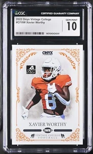 XAVIER WORTHY 2022 Onyx Vintage College #CFXW GEM MINT + COUPONS + FREE SHIPPING - Picture 1 of 2