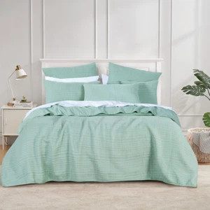 Cressida Sage Cotton Polyester Coverlet Set or Accessories by Bianca - Picture 1 of 9