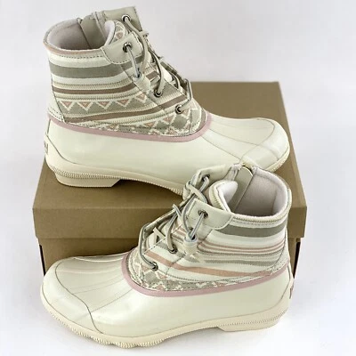 Botas de pato Sperry Top Sider para mujer patrón rosa tostado Sirena Gulf Playa STS87057 Foto 1 de 4