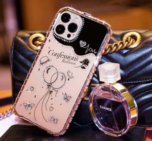 Für iPhone 11 12 13 14 pro Max Case Hülle Schutzhülle Cover TPU + Strass Spiegel - Picture 1 of 15