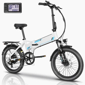 Electric Bike for Adult 20MPH 50Miles Foldable 500W Mountain Fat Tire E-Bicycle - Picture 1 of 13