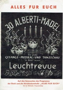 Programmheft 30 Alberti Mädels mit Lied Alles für Euch um 1943 - Bild 1 von 1