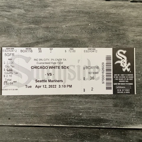 MATT BRASH Seattle Mariners MLB Debut Ticket Stub 4/12/2022 Chicago White Sox Cover