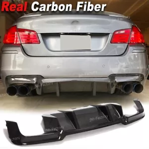 For BMW F10 M5 Sedan 4-Door 12-17 Carbon Fiber Rear Bumper Diffuser Spoiler Lip - Foto 1 di 12