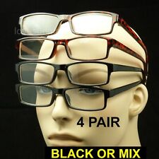 Reading glasses men women 4 pair lot lens strength pack power new