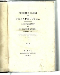 Rasorismo Medicina Parma-Principi nuovi di terapeutica-Opera postuma.di G.Rasori - Imagen 1 de 3