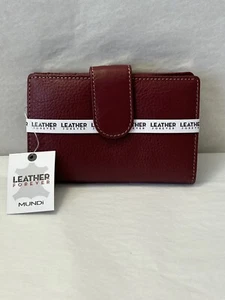 New Mundi Wallet S&P Indexer Genuine Leather Wallet in Red (R4) - Picture 1 of 3