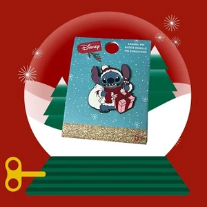 Loungefly Disney Lilo & Stitch 1.5" Xmas Gift Stitch Enamel Pin - Picture 1 of 2