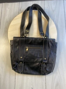 Vere Verto Black Messenger Crossbody Convertible Backpack Leather Bag Purse - Picture 1 of 10