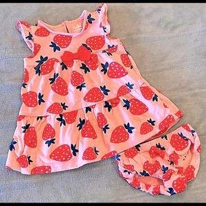 Child of Mine by Carter’s strawberry dress & diaper cover infant size 3-6 months - Picture 1 of 3