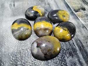 Natural Bumble Bee Jasper Cabachon, Oval, 20x15x6mm, 2 pce. Mixed - Picture 1 of 2