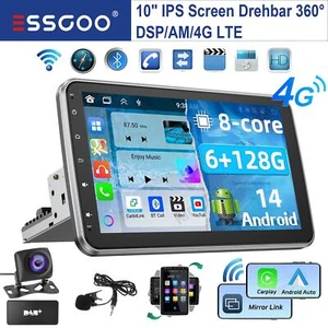 DAB+ 128G Android14 Carplay Autoradio GPS AM 8Core 1 DIN 360° Drehbar Bildschirm - Bild 1 von 15