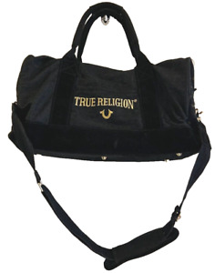 BNWT True Religion Men's TR Duffle Bag Black denim type material