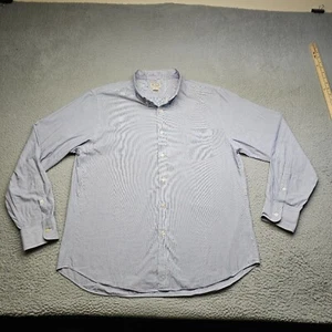 J Crew Webhemd Erwachsene XL blau gestreift Langarm Button Down Baumwolle Herren - Bild 1 von 15