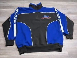 Chaqueta de carreras NASCAR Ford de colección 1/4 cremallera polar pulóver para hombre talla grande negra - Imagen 1 de 8