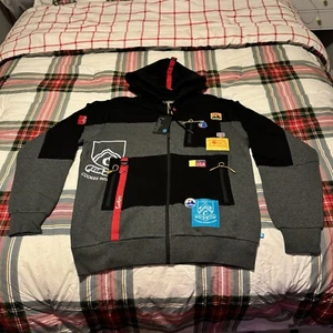 Cookies SF Hooded Jacket Multi Patches Zip Pockets Streetwear Medium 100% Cotton - Picture 1 of 6