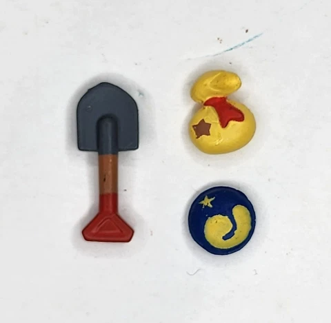 2001 Animal Crossing Shovel Bell Money Bag and Fossil Figures Lot of 3 Cover