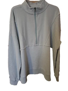 Aqua wonderly Studio Plus xxL woman sweater 1/4 zip Kimono sleeve 100%Cotton NWT - Imagen 1 de 3