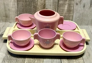Vintage 1982/85 Fisher Price Pink & Creme Tea Party Set With Tray - Picture 1 of 8