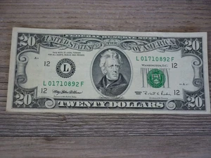 VINTAGE SERIES 1995 $20 DOLLAR BILL FEDERAL RESERVE NOTE UNC SAN FRANCISCO - Picture 1 of 2