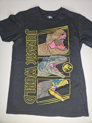 Camisa gráfica Jurassic World T-Rex dinossauro preta juvenil tamanho grande - Imagem 1 de 4