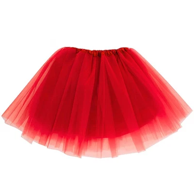 Adult Red Tutu Skirt Women's Tulle Christmas Sports Day Dress Up Costume Party - image 1 of 3