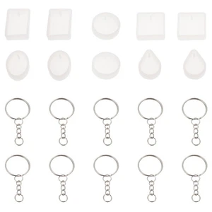 10 set colla stampo a goccia portachiavi silicone fai da te portachiavi ciondolo resina epossidica stampo - Foto 1 di 12