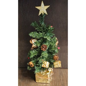 Small Vintage Faux Decorated Christmas Tree 12" - Picture 1 of 3