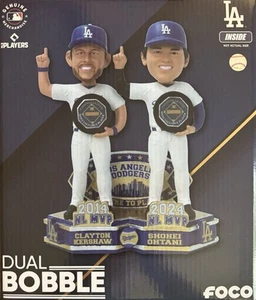 Clayton Kershaw & Shohei Ohtani LA Dodgers NL MVP Bobblemate Dual Bobblehead - Picture 1 of 1