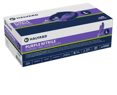 Guante de examen de nitrilo Halyard Prpl 55083 talla: L (caja de 100) promedio 4,7 mil ver descripción Foto 1 de 3