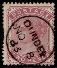 Gb Qv Sg168a, 2D Deep Rose, Very Fine Used. Cat £120. Cds