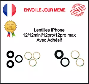 Lentille Iphone 12 12mini 12pro 12pro max Vitre Verre Appareil Photo Caméra - Imagen 1 de 16