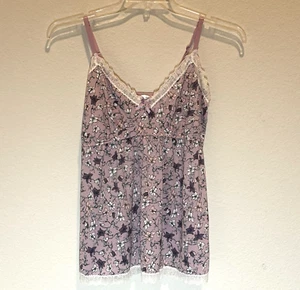 Y2K Babydoll Cami Canotta Donna XL Viola Fata Delicata Festival Pizzo Femminile - Foto 1 di 13