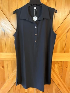 Made with Love Shift Dress black 1/4 button sleeveless XL Nwt (4212) - Picture 1 of 5