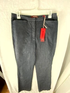 Cambio Pants Women's 40 Dark Blue Ellen Denim Cotton Straight Leg Pocket Zip Fly - Picture 1 of 16