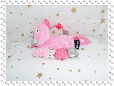 ⑭ - Doudou Hochet  D'Activités Souris Coquelicos Tons de Roses Les Déglingos - Photo 1/4