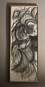Original Mid Century Abstract Charcoal Pastel Drawing Signed William Moss - Picture 1 of 7