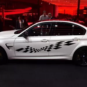 Pegatinas de coche banderas de campeonato carreras 77"" para M3 M5 M6 calcomanía de vinilo para puerta ZC1472 - Imagen 1 de 5