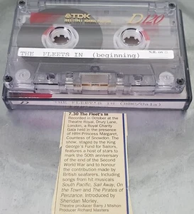 used TDK D120 blank cassette tape (has label The Fleets In BBC/Gala) - Picture 1 of 2