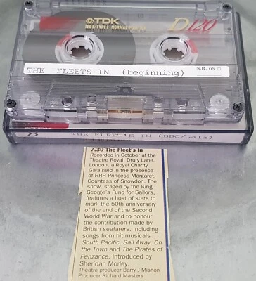 used TDK D120 blank cassette tape (has label The Fleets In BBC/Gala) - Image 1 of 2