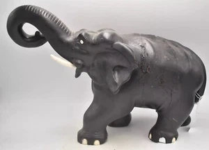 Antique Vintage Black Wood Ebony Decorative Elephant Statue Figurine – 4.7KG - Picture 1 of 24